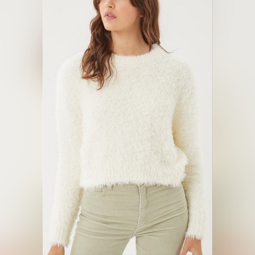 Women's Eyelash Sweater in Ivory, Large, NWOT